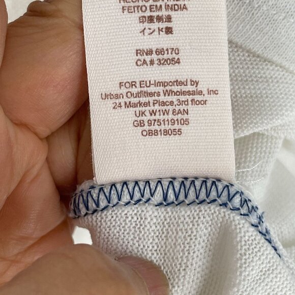 Free People Sundance Kid Embroidered White Jersey Henley Popover Top Small - Picture 8 of 9